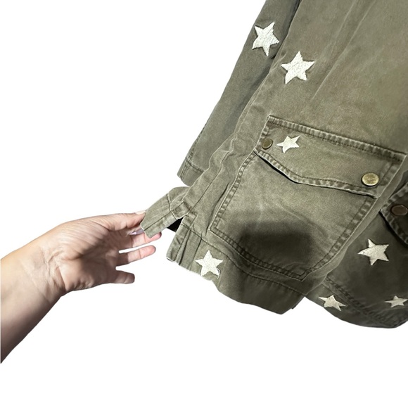 Sincerely Jules Military Vintage Look Distressed Snap Front Jacket Shirt XS - Picture 13 of 13